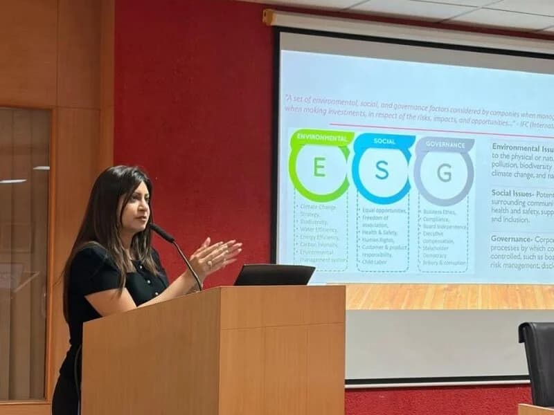 Dr. Tarini Mehta speaking at an event — tight crop on face